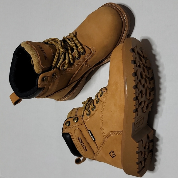 Wolverine Womens 5.5W Mustard Waterproof Work Boots Leather Composite Toe Shoes - Picture 13 of 16
